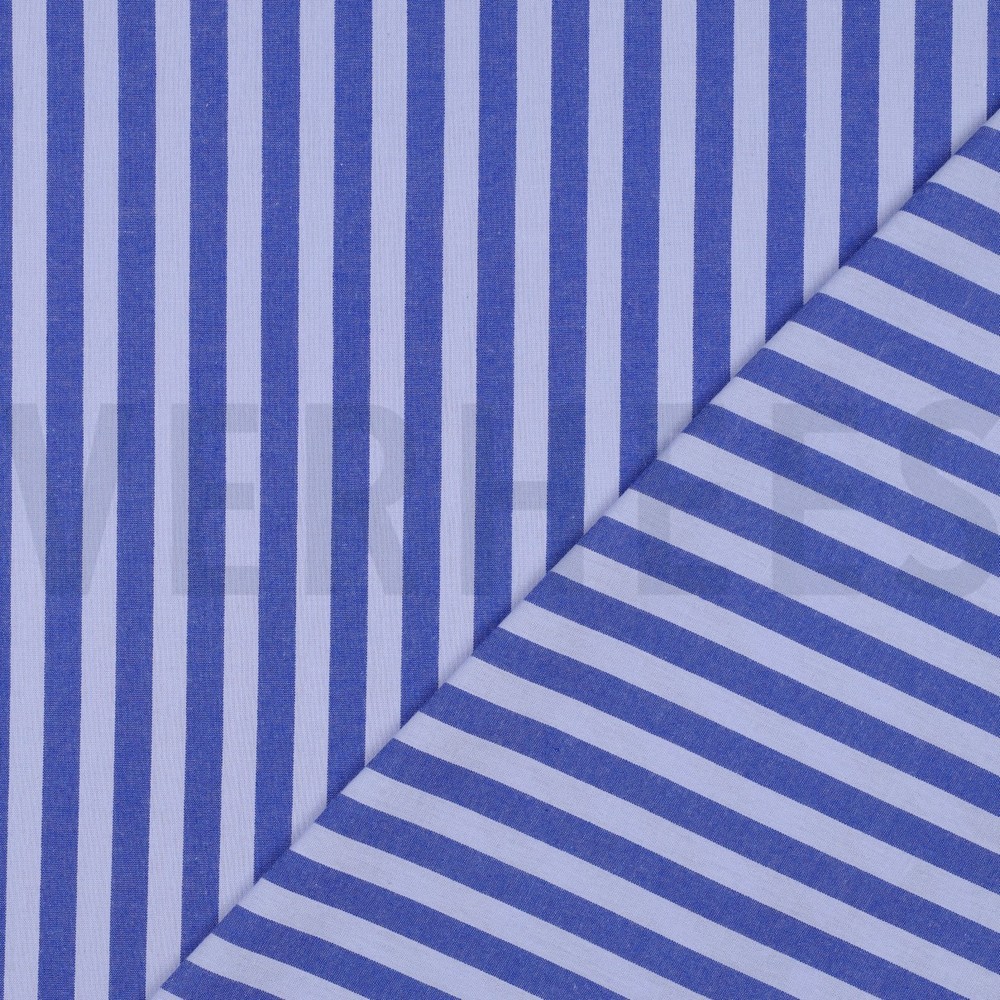 KATOEN GARENGEVERFD STREPEN BLAUW #7