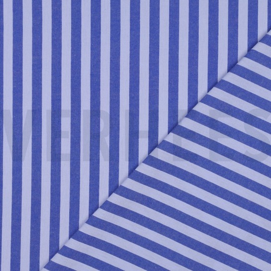KATOEN GARENGEVERFD STREPEN BLAUW #7