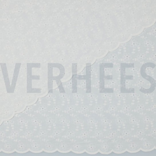 KATOEN EMBROIDERY TWEE-ZIJDIGE GOLFRAND WIT #7