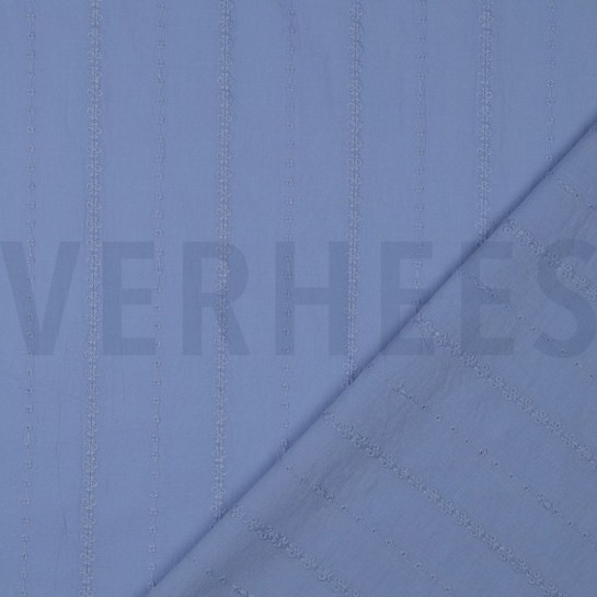 KATOEN VOILE EMBROIDERY STREPEN LAVENDEL #7