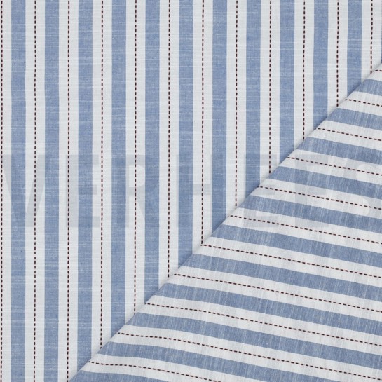 KATOEN GARENGEVERFD STREPEN BLAUW #7