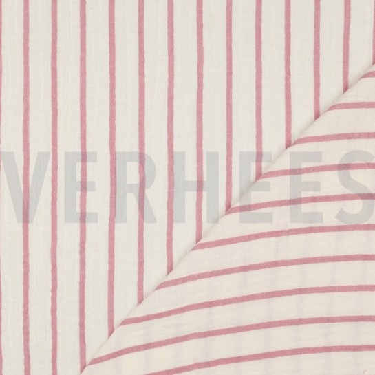 DOUBLE GAUZE YARN DYED STRIPES MAUVE #7