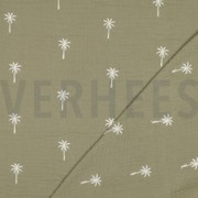 DOUBLE GAZE DE COTON BRODERIE PALMIERS VERT MOUSSE (thumbnail) #4