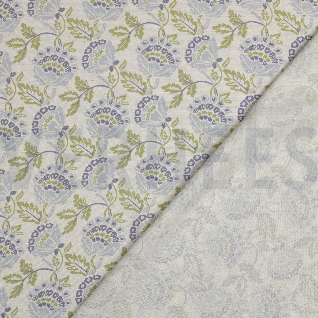 LIN VISCOSE DIGITAL FLEURS ÉCRU #7