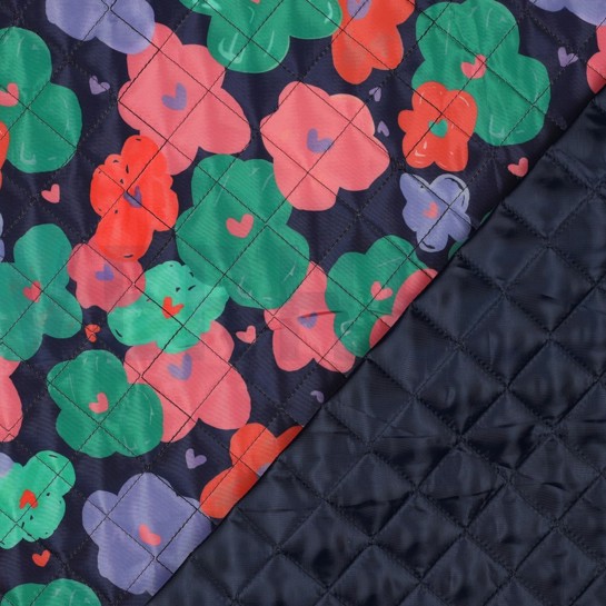 STEPPSTOFF BLUMEN MARINEBLAU #7