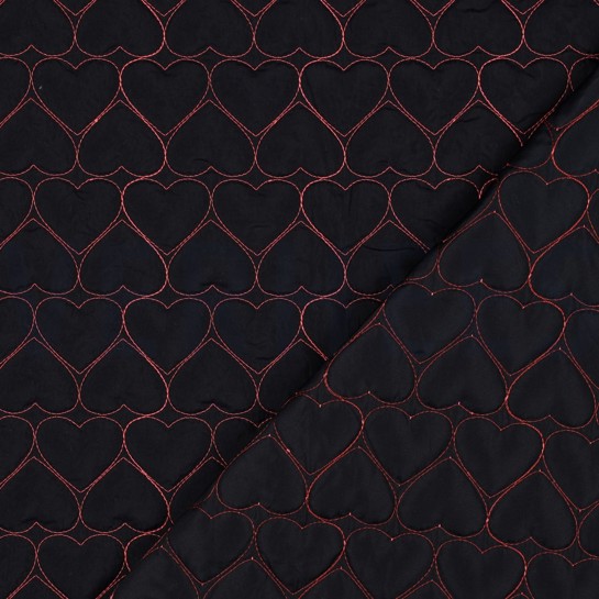 STEPPSTOFF STICKEREI NEON HERZEN MARINEBLAU/NEONROSA #7