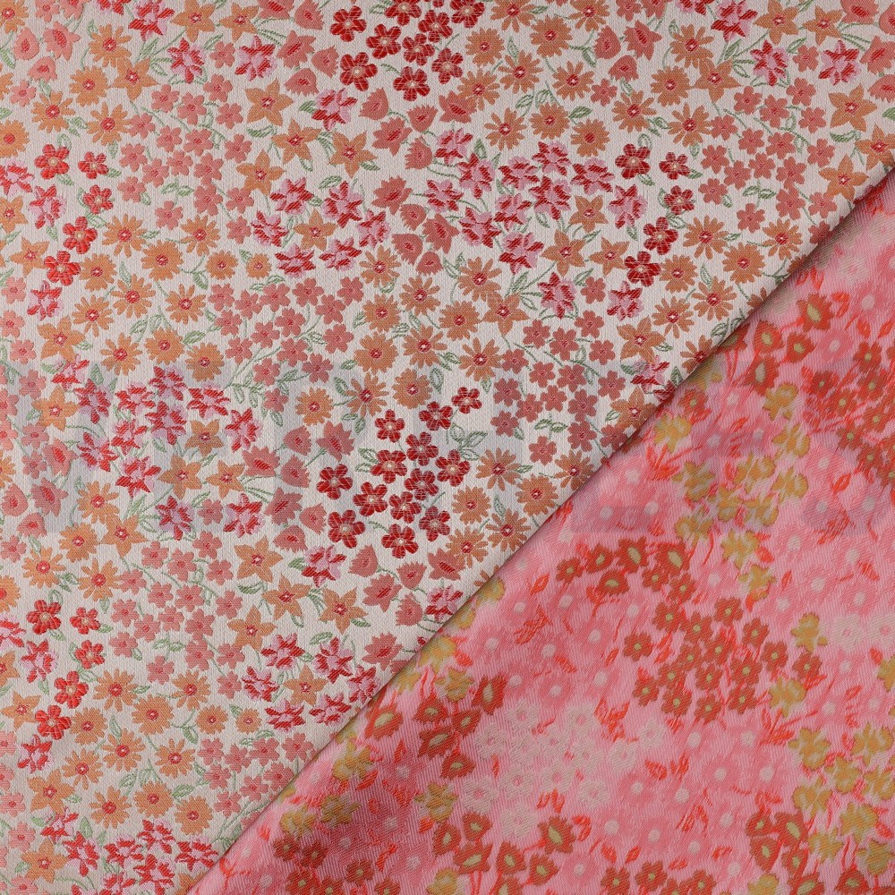 JACQUARD KLEINE BLOEMEN LICHTROZE #7