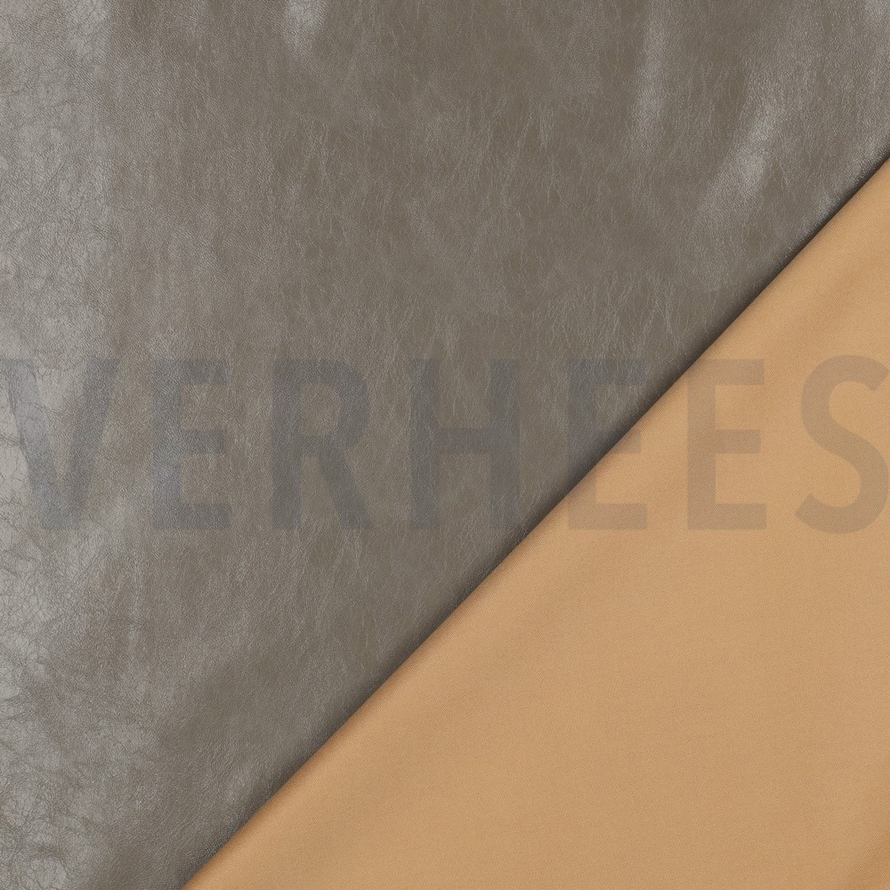 FAUX LEATHER SHINY STRETCH STONE #7