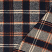 GEBÜRSTETER MANTELSTOFF GARNGEFÄRBT KAROS MARINEBLAU (thumbnail) #4