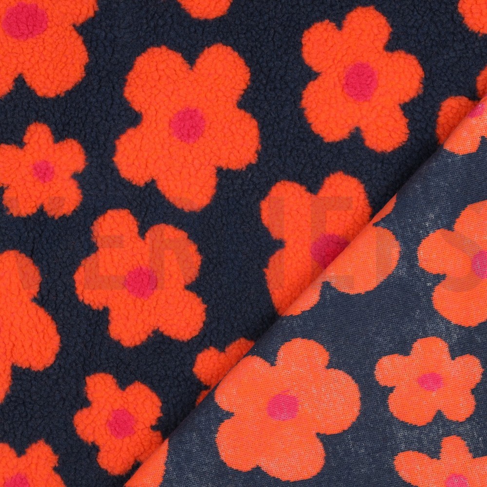 TEDDY JACQUARD BLOEMEN MARINEBLAUW #7
