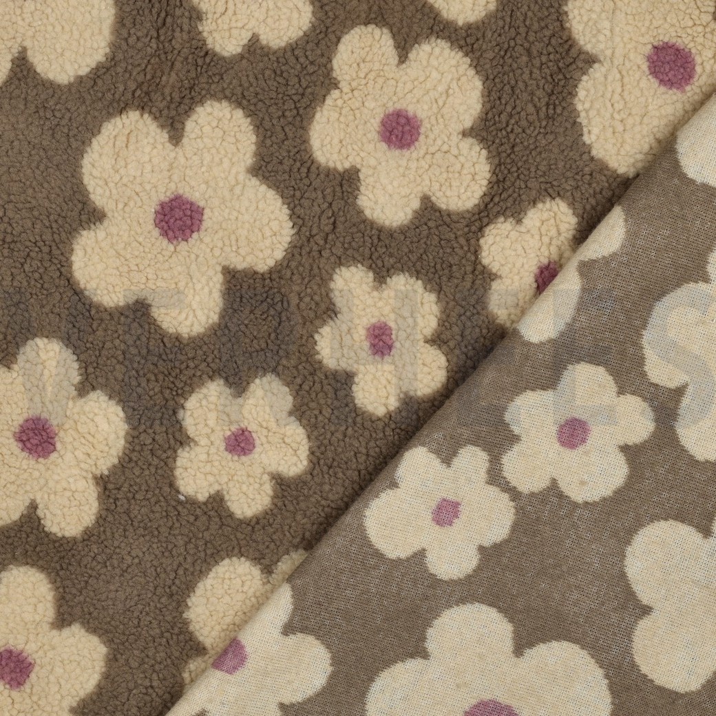 TEDDY JACQUARD BLOEMEN TAUPE/BEIGE #7
