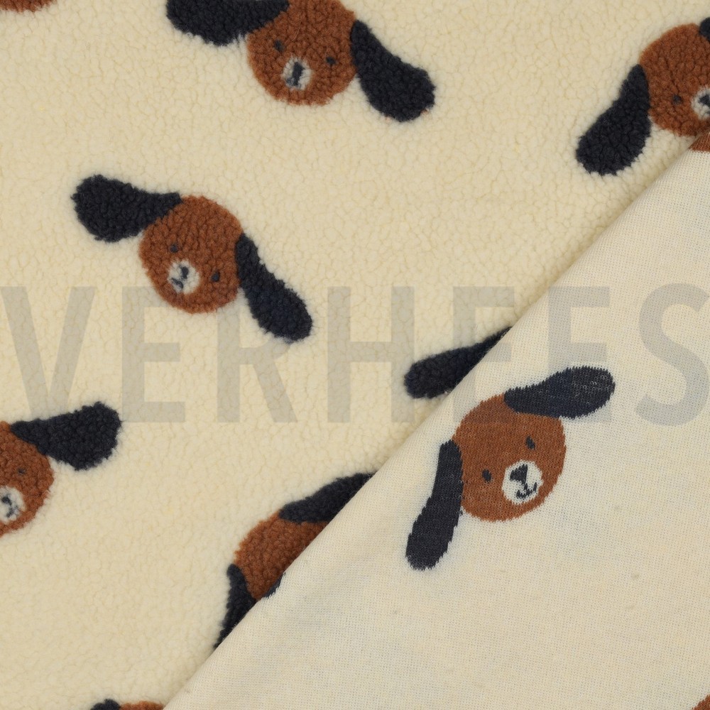 TEDDY JACQUARD DOGS BEIGE/BROWN #7