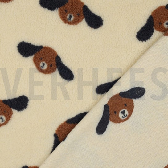 TEDDY JACQUARD CHIENS BEIGE/MARRON #7