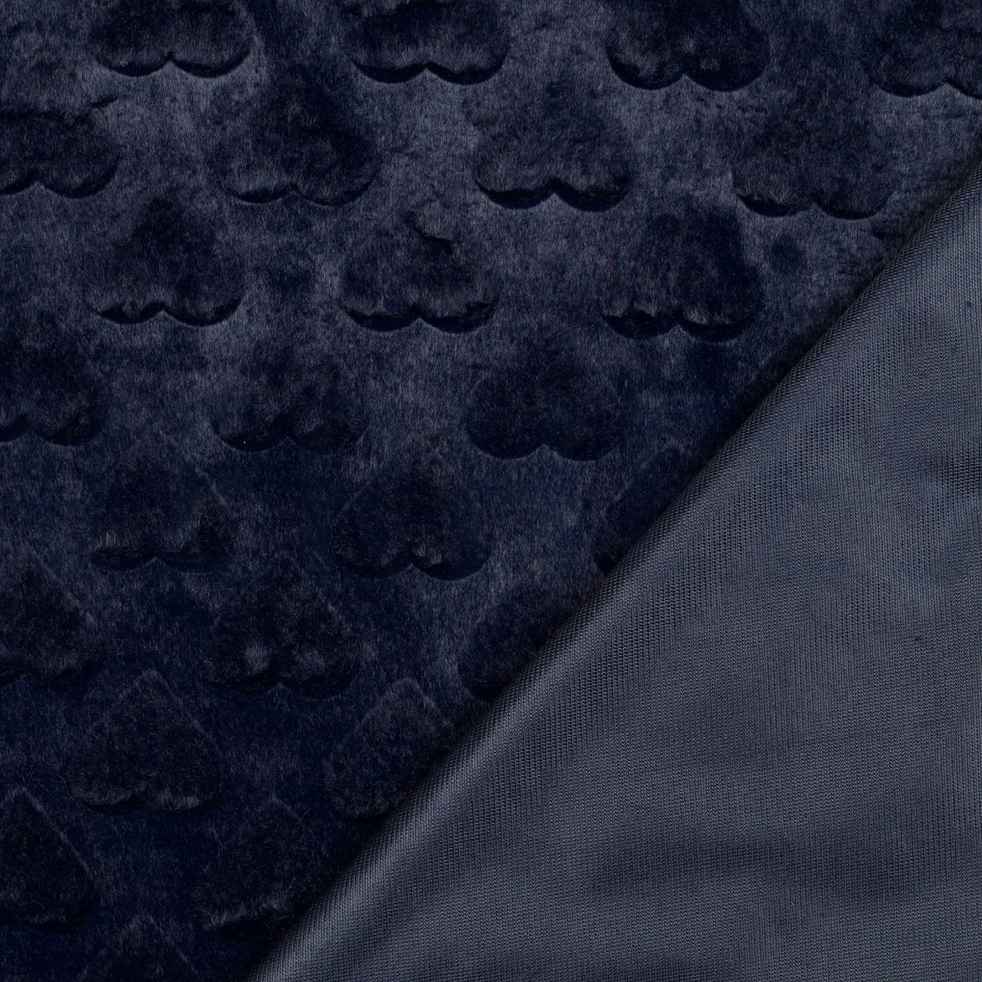 FAUSSE FOURRURE CŒURS BLEU MARINE (high resolution) #4