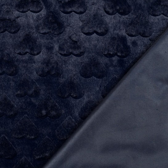 FAUSSE FOURRURE CŒURS BLEU MARINE #7