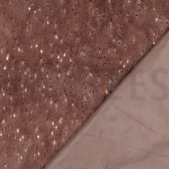 KUNSTPELZ MIT FOLIE DUNKELROSA #7