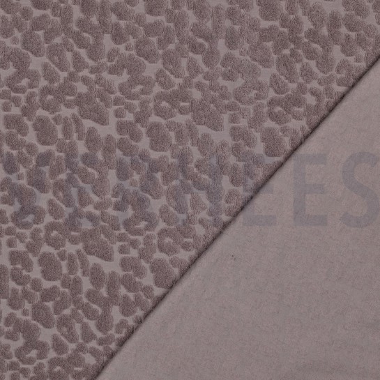 BAUMWOLLE FROTTEE GESTRICKT TIERHAUT MAUVE #7