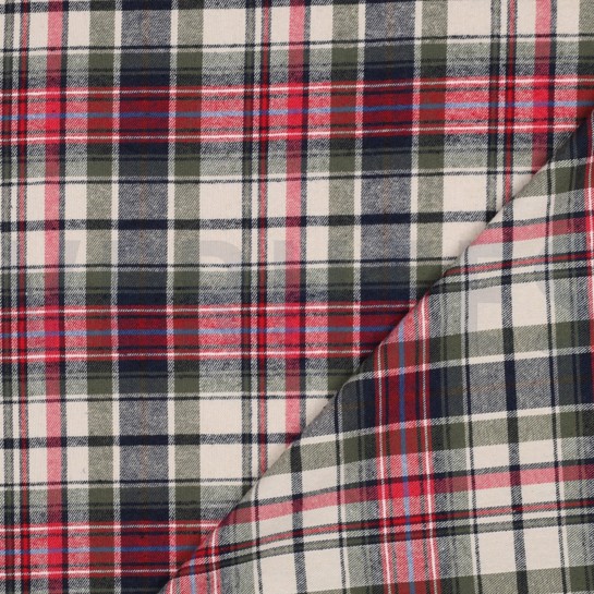 BAUMWOLLE GARNGEFÄRBT ANGERAUT KAROS ESSIGGURKE #7