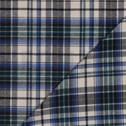 BAUMWOLLE GARNGEFÄRBT ANGERAUT KAROS BLAU (thumbnail) #4