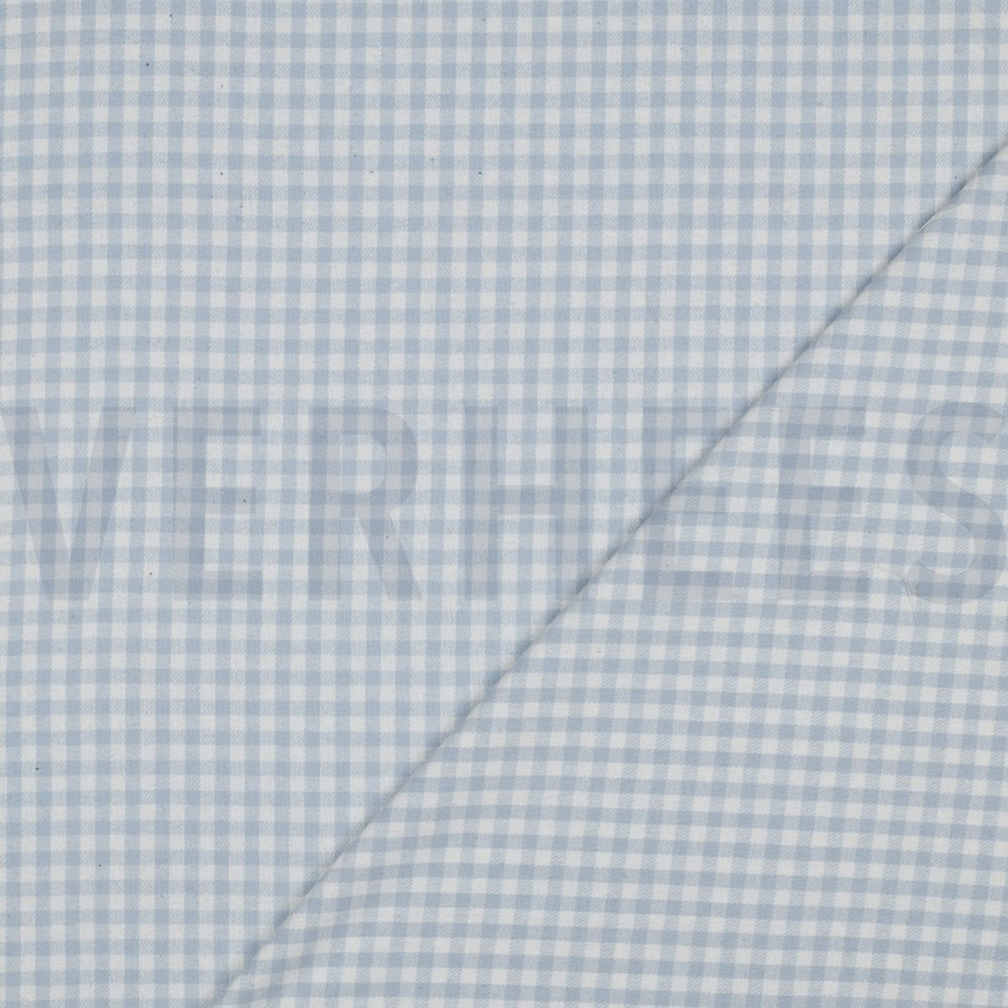 BAUMWOLLE GARNGEFÄRBT ANGERAUT KAROS HELLBLAU (high resolution) #4