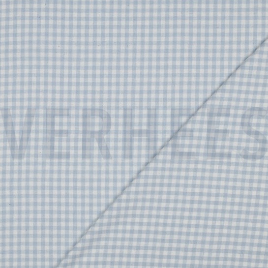 BAUMWOLLE GARNGEFÄRBT ANGERAUT KAROS HELLBLAU #7