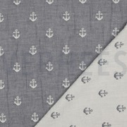 MUSSELIN JACQUARD ANKER ZWEISEITIG MARINEBLAU (thumbnail) #4
