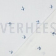 DOUBLE GAUZE EMBROIDERY VLINDERS WIT (thumbnail) #4