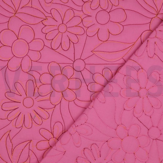 COTTON STEPPED FLOWERS PINK #7