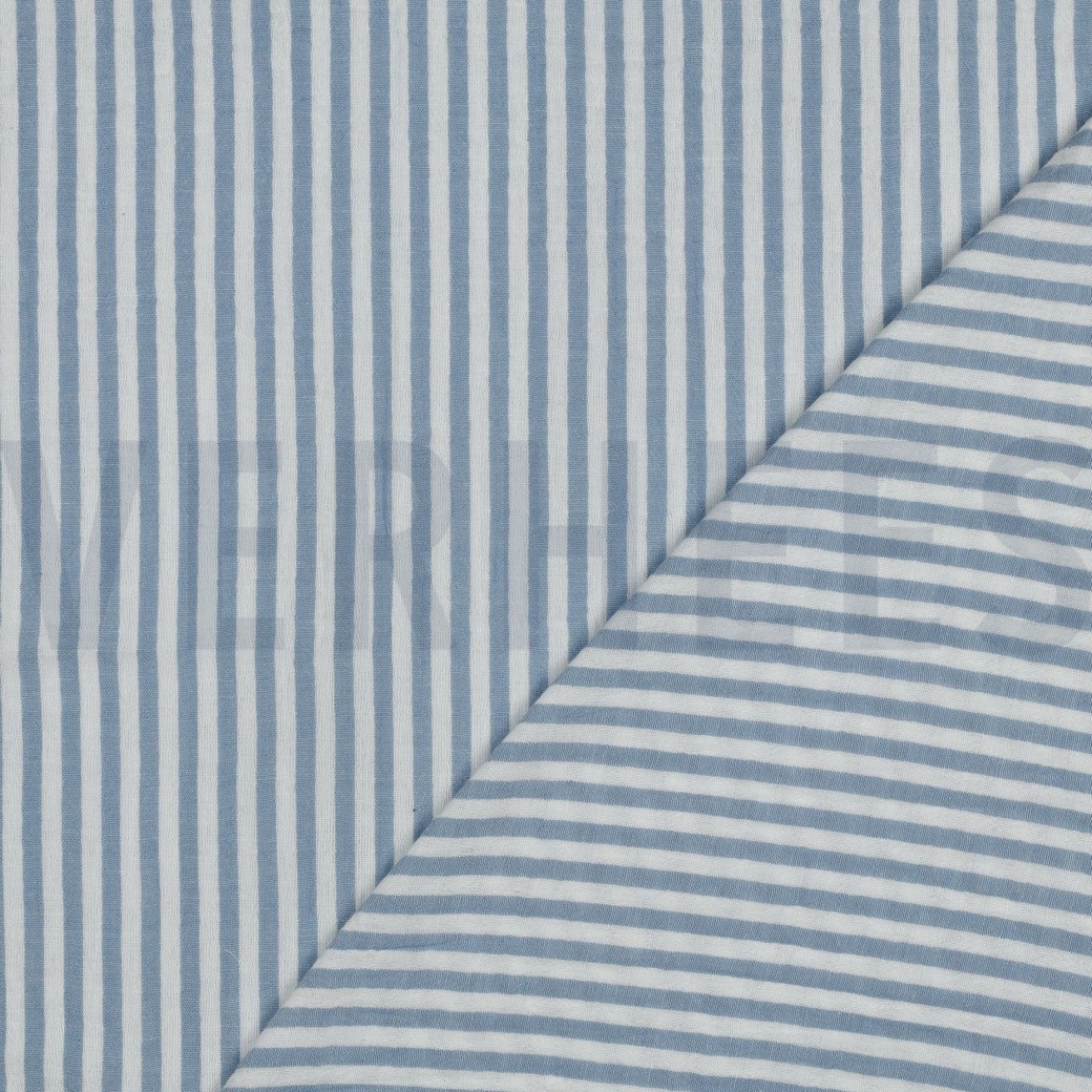 DOUBLE GAUZE YARN DYED STRIPES BLUE #7