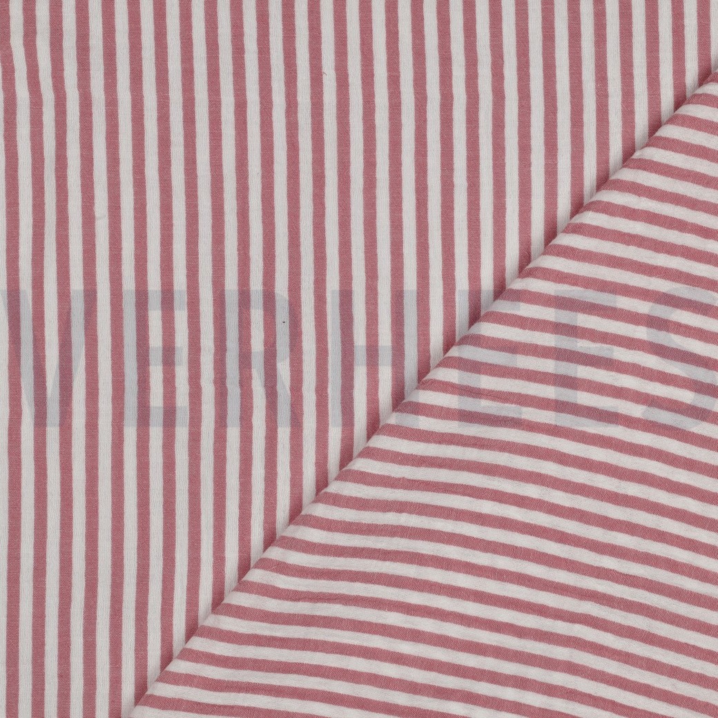 MUSSELIN GARNGEFÄRBT STREIFEN ROSÉ #7