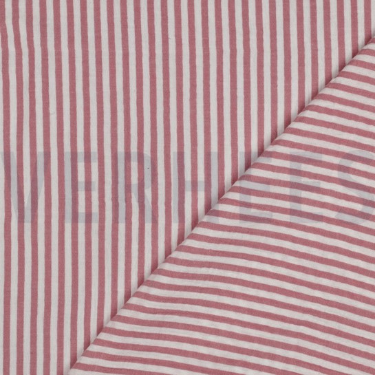 MUSSELIN GARNGEFÄRBT STREIFEN ROSÉ #7