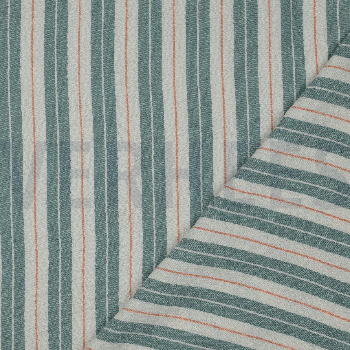 DOUBLE GAUZE YARN DYED STRIPES GREEN #7