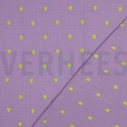 DOUBLE GAZE DE COTON BRODERIE COEURS NEON LAVANDE (thumbnail) #4