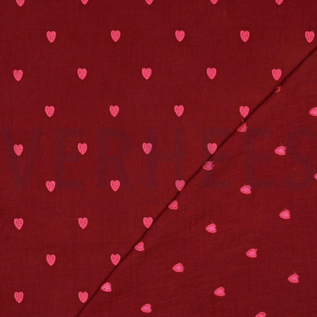 DOUBLE GAUZE EMBROIDERY NEON HARTEN AUBERGINE #7