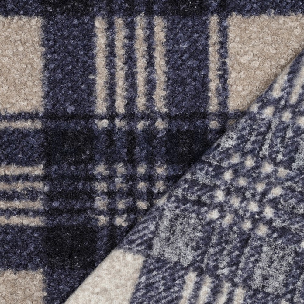 BOUCLÉ CARREAUX BLEU MARINE #7