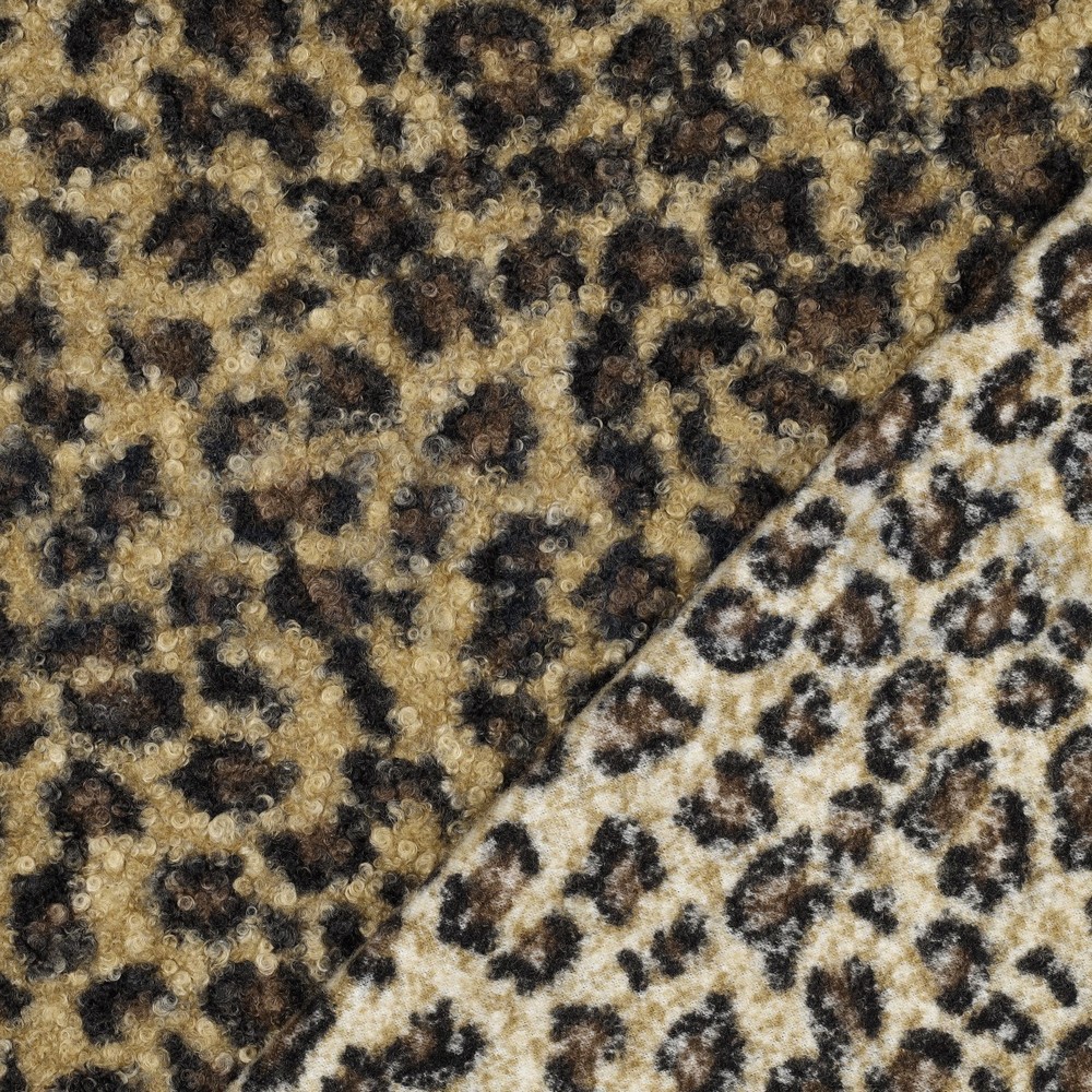 BOUCLÉ MOTIF PEAU ANIMALE BRUN #7