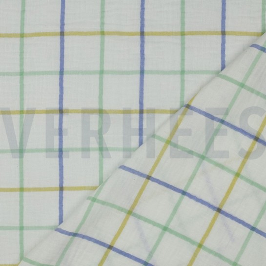 MUSSELIN GARNGEFÄRBT KAROS GRÜN #7