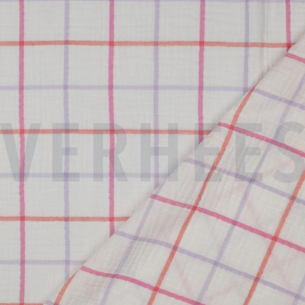 DOUBLE GAUZE YARN DYED CHECKS LAVENDER #7