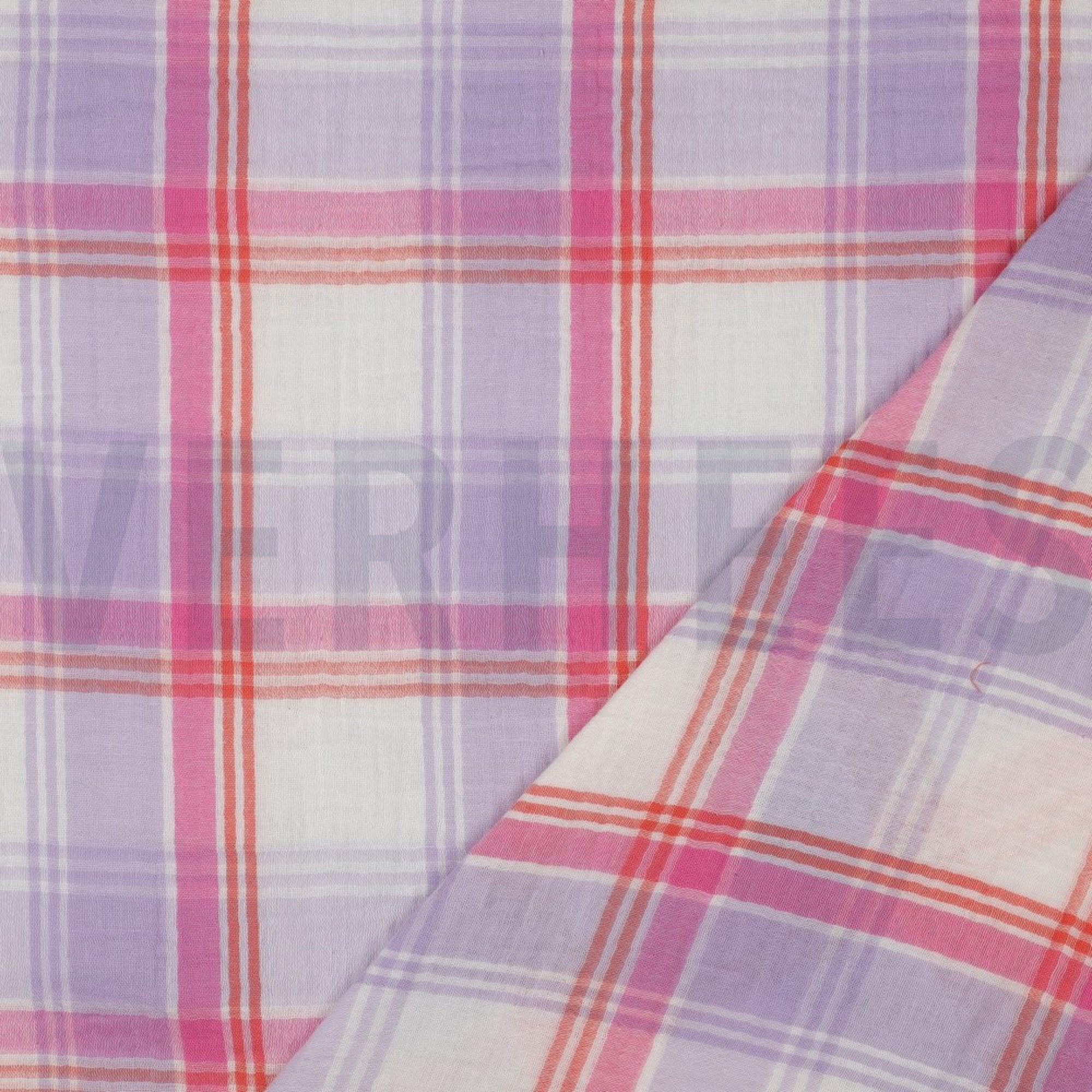 DOUBLE GAUZE GARENGEVERFD RUITEN LAVENDEL (high resolution) #4