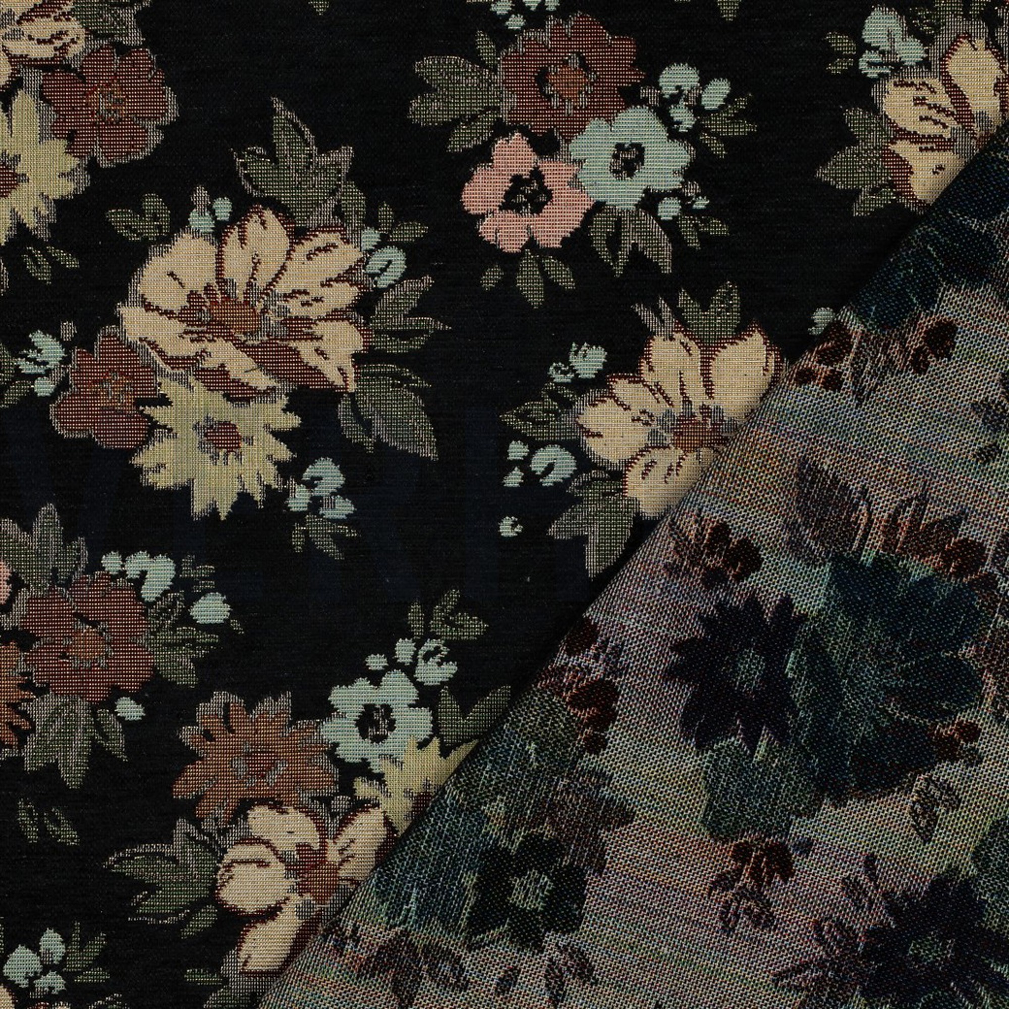 GOBELIN CHENILLE BLUMEN SCHWARZ (high resolution) #4