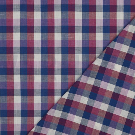COTTON YARN DYED CHECKS CERISE #7