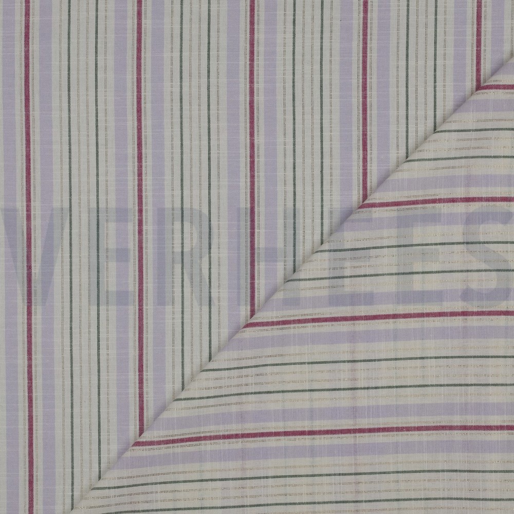 COTTON YARN DYED STRIPES LUREX LILAC #7