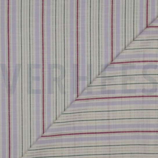 KATOEN GARENGEVERFD STREPEN LUREX LILA #7