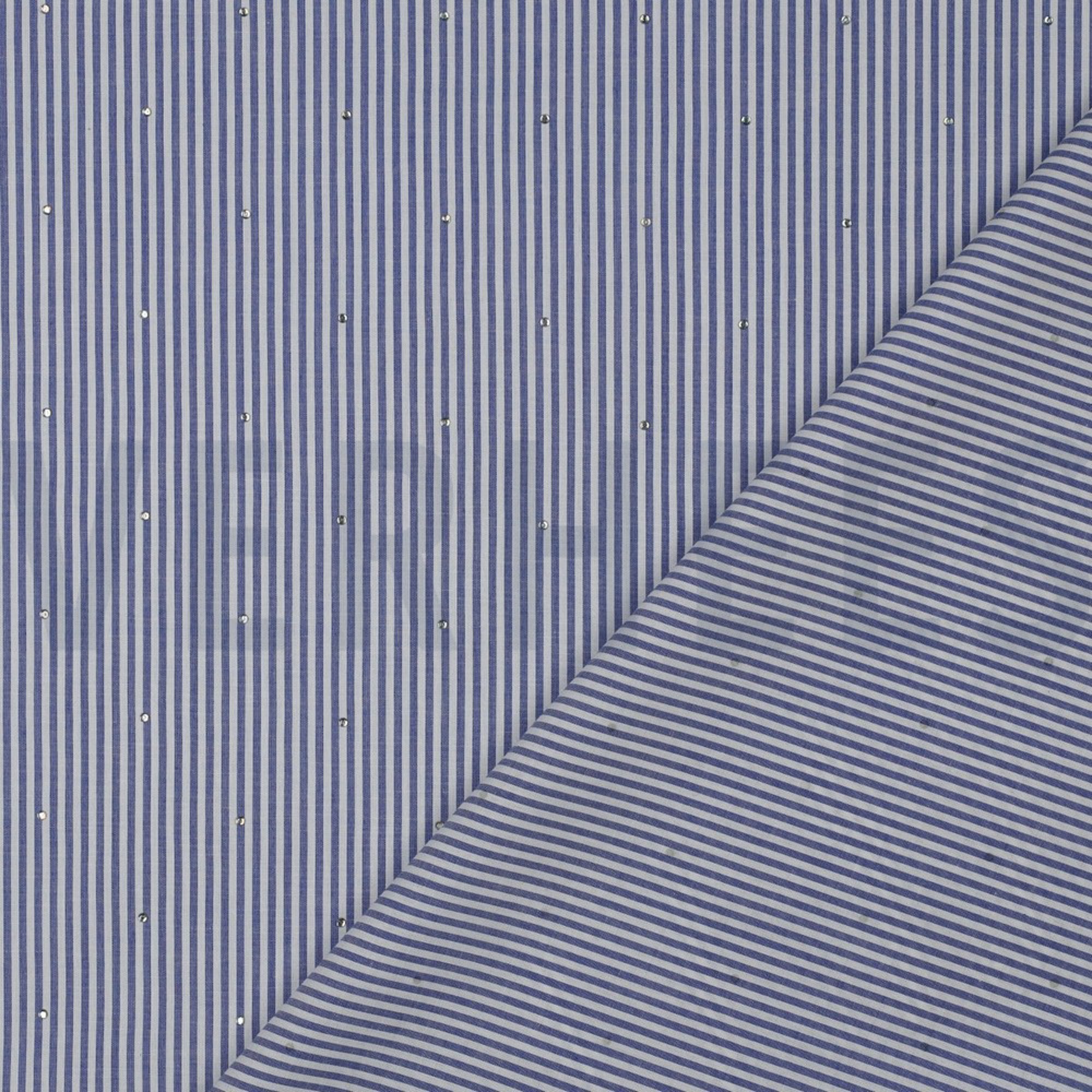 BAUMWOLLE GARNGEFÄRBT STREIFEN MIT NIETEN BLAU (high resolution) #4