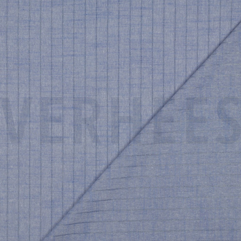 COTTON YARN DYED STRIPES LUREX BLUE #7