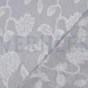 KATOEN GARENGEVERFD STREPEN JACQUARD BLOEMEN MARINEBLAUW (thumbnail) #4