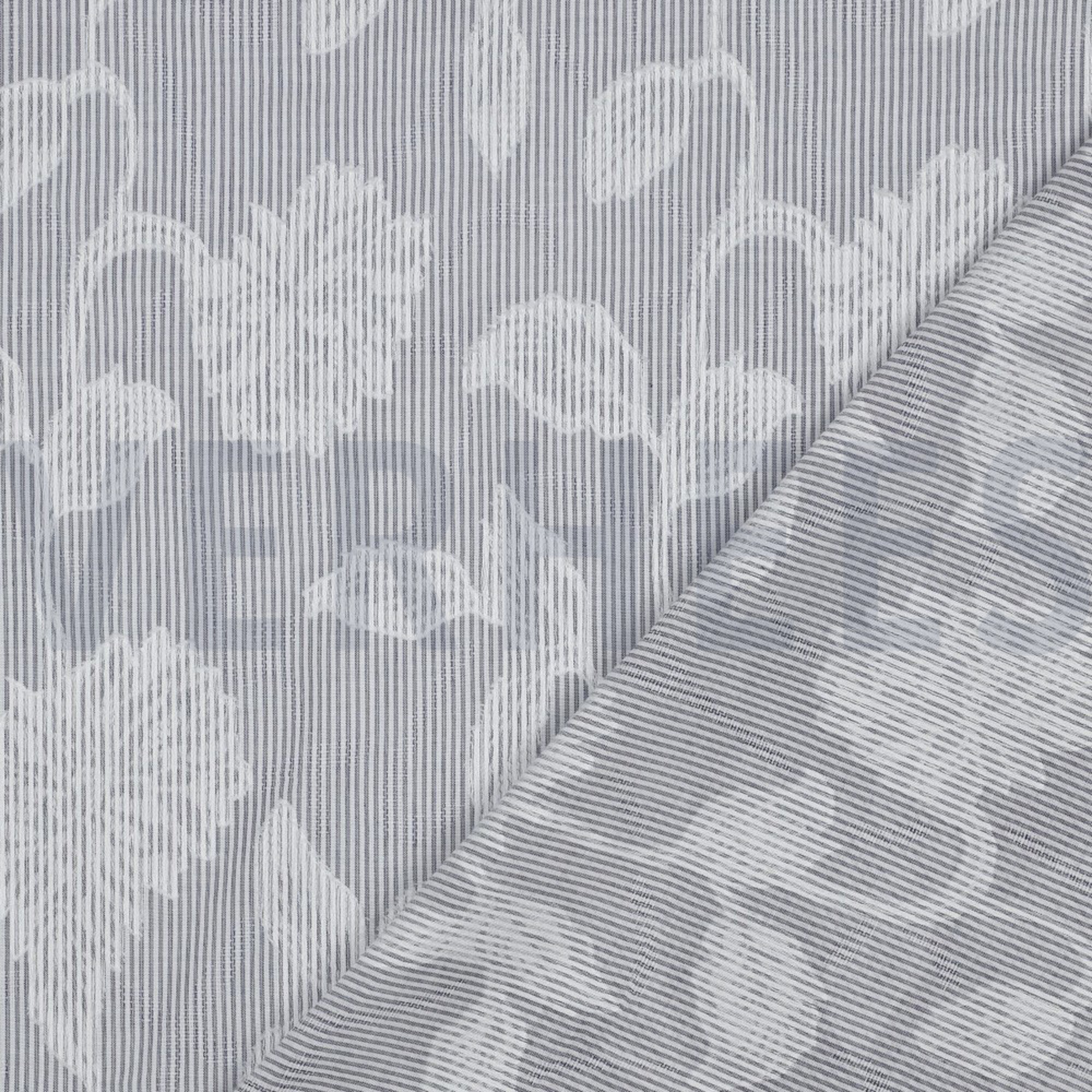 KATOEN GARENGEVERFD STREPEN JACQUARD BLOEMEN MARINEBLAUW (high resolution) #4