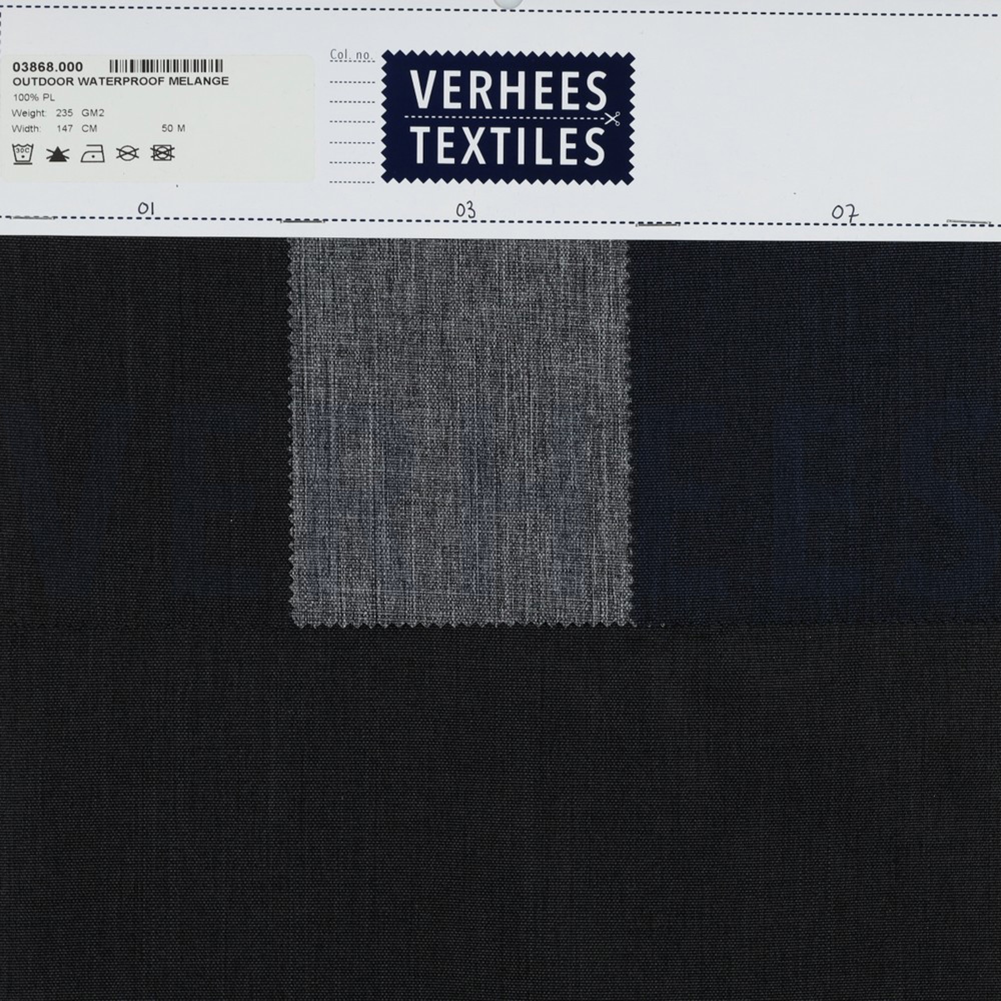 OUTDOOR WATERDICHT GEMÊLEERD MARINEBLAUW (high resolution) #4