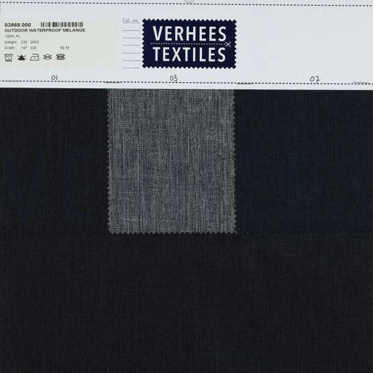 OUTDOOR WATERDICHT GEMÊLEERD MARINEBLAUW #7