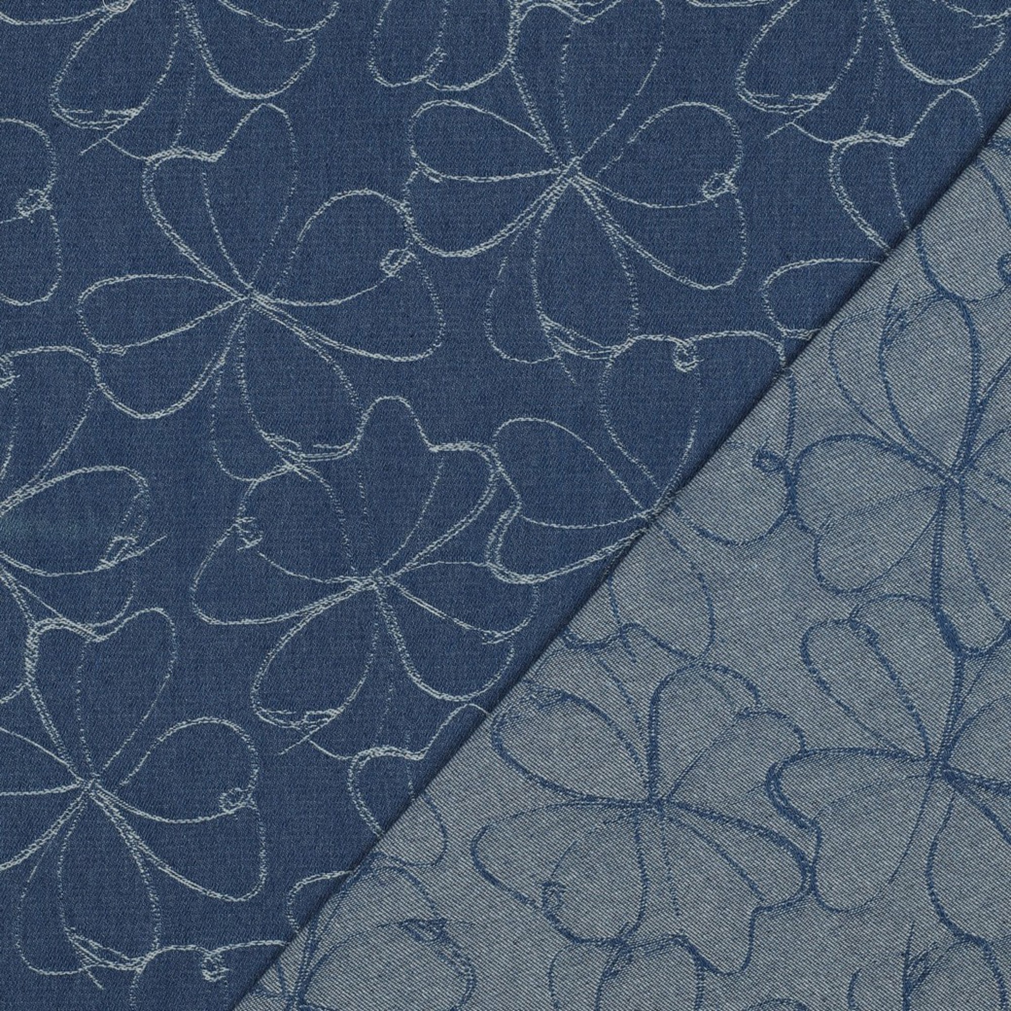 DENIM JACQUARD FLOWERS INDIGO (high resolution) #4